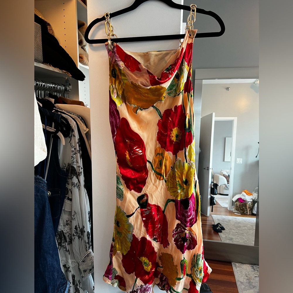 Cult Gaia Nerida Short Silk Chain Dress